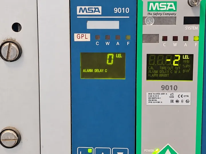 Centraline di rilevazione del gas GPL coi display accesi